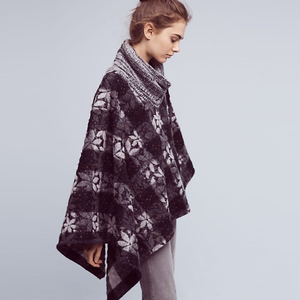 Anthropologie Wintertide Reversible Poncho